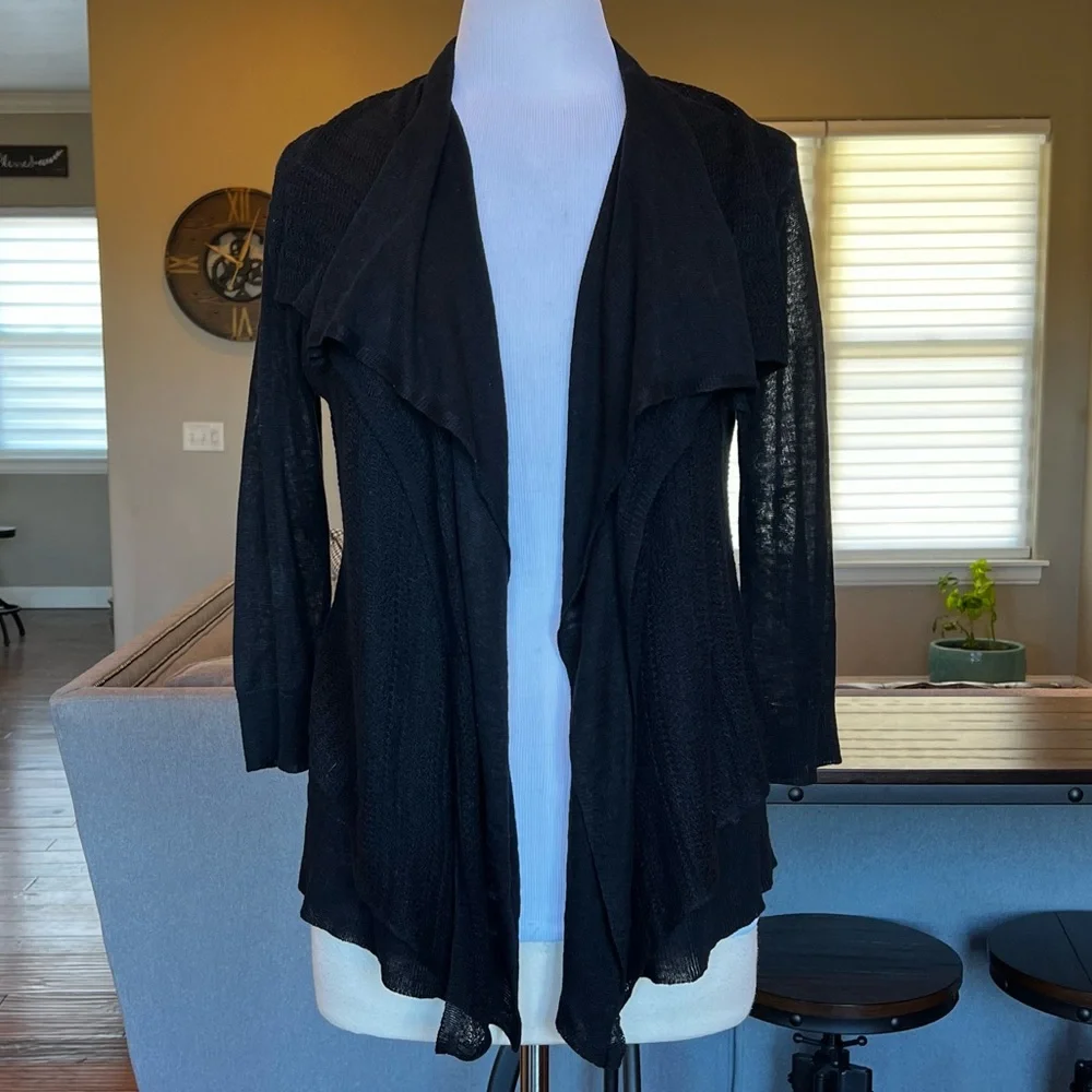 Lauren Ralph Lauren  100% Linen Open Cardigan Size Medium Sweater Light-weight - Picture 3 of 15